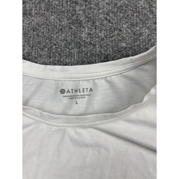 Athleta Tank Top Womens Large White High Neck Racerback Athletic Workout Gym - Picture 2 of 6